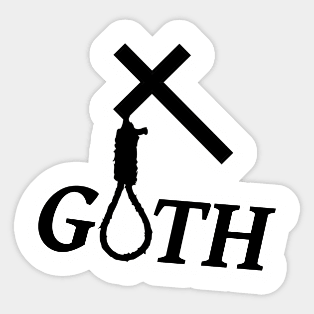 Goth hangs on the cord, Gothic fashion Sticker by SpassmitShirts